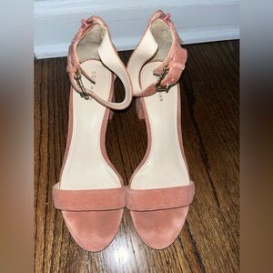 Cole Haan Pink Suede Ankle-Strap Heels